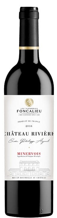 Wino czerwone wytrawne Foncalieu Chateau Riviere rouge AOP Minervois o pojemności 0,75 litra