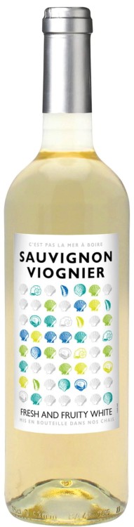 Wino białe półwytrawne C`est pas la Mer a Boire Sauvignon / Viognier o pojemności 0,75 litra