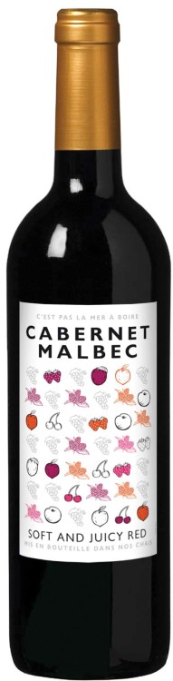 Wino czerwone półwytrawne C`est pas la Mer a Boire Cabernet / Malbec o pojemności 0,75 litra