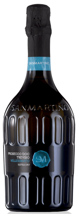 Wino białe półwytrawne musujące San Martino Prosecco Millesimato Extra Dry o pojemności 0,75 litra