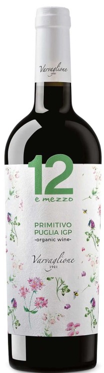 Wino czerwone wytrawne organiczne Varvaglione 12e Mezzo Primitivo Organic  o pojemności 0,75 litra