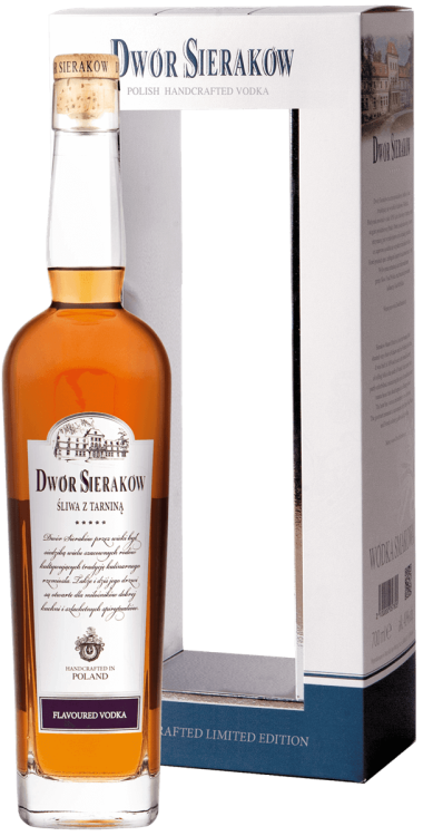Wódka Dwór Sieraków Śliwa z Tarniną o pojemności 0,7 litra w pudełku