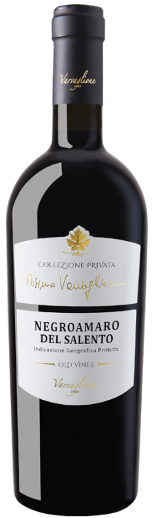 Wino czerwone wytrawne Varvaglione Negroamaro del Salento Old Vines Collezione Privata Cosimo o pojemności 0,75 litra