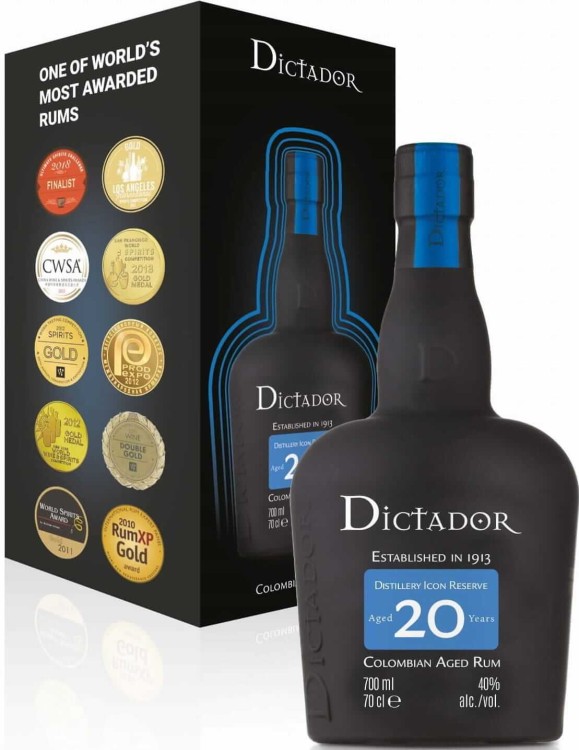 Rum Dictador 20 letni o pojemności 0,7 litra w kartoniku
