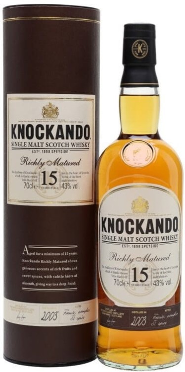 Whisky Knockando 15YO o pojemności 0,7 litra