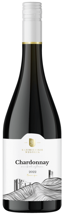 Wino białe wytrawne Kazimierskie Wzgórza Chardonnay Barrique o pojemności 0,75 litra