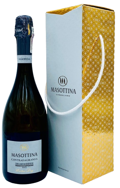 Wino białe musujące półwytrawne Masottina Contradagranda Prosecco Conegliano Valdobbiadene Extra Dry GIFT BOX 0,75 litra