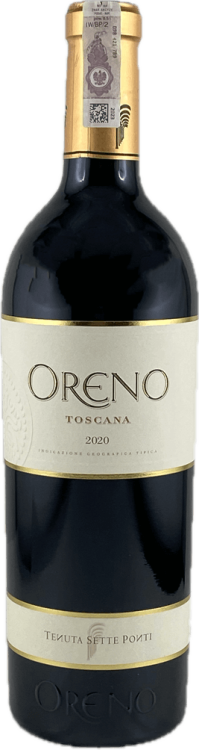 Wino czerwone wytrawne Oreno IGT Toscana 2020 o pojemności 0,75 litra