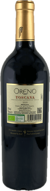 Wino czerwone wytrawne Oreno IGT Toscana 2020 o pojemności 0,75 litra