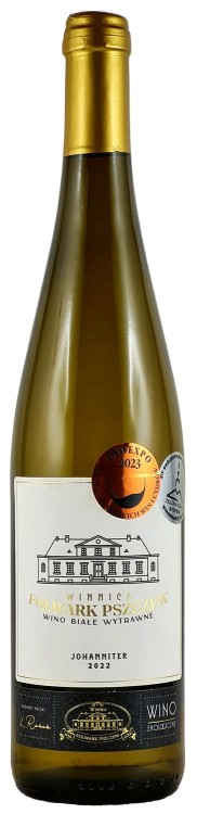 Wino białe wytrawne Winnica Folwark Pszczew Eko Johanniter o pojemności 0,75 litra