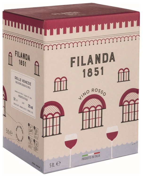 Wino czerwone wytrawne Ornella Molon Merlot o pojemności 5 litrów