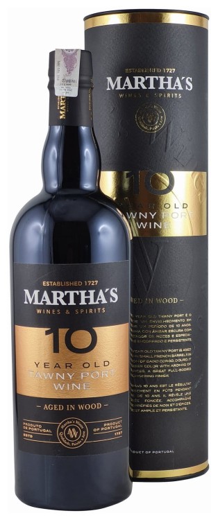 Wino czerwone półsłodkie Porto Martha's 10 YO tub o pojemności 0,75 litra