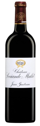 Wino czerwone wytrwane Château Sociando-Mallet Haut-Médoc 2019 o pojemności 0,75 litra