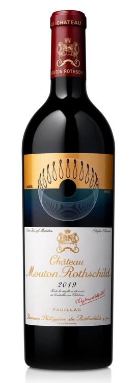 Wino czerwone wytrwane Château Mouton Rotschild 2019, 1er Grand Cru Classé, Pauillac o pojemności 0,75 litra