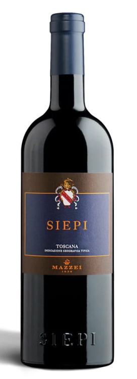 Wino czerwone wytrwane Mazzei, Castello di Fonterutoli Siepi Toscana 2021 o pojemności 0,75 litra