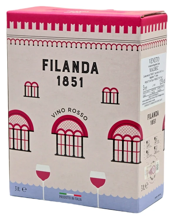 Wino czerwone wytrawne Ornella Molon Filanda Malbec o pojemności 3 litry