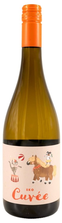 Wino białe półwytrawne Folwark Pszczew Eko Cuvee o pojemności 0,75 litra