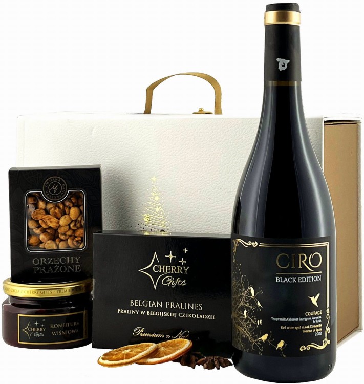 Świąteczny Zestaw Upominkowy z winem Ciro Black Edition