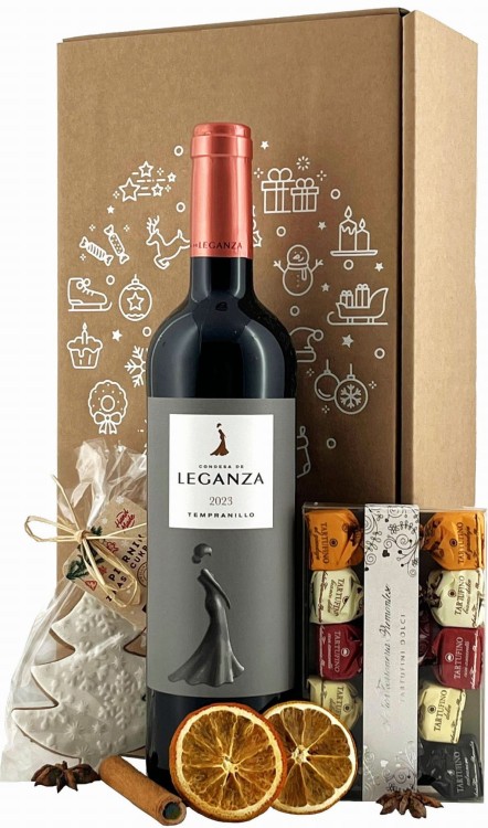 Świąteczny Zestaw Upominkowy z winem Leganza Tempranillo