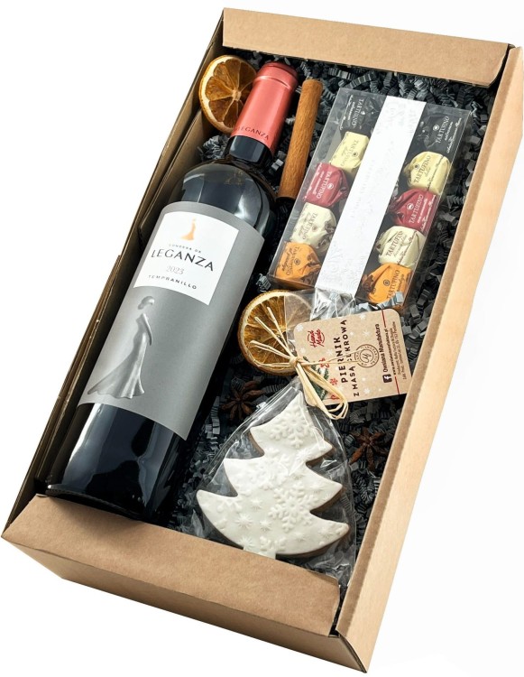 Świąteczny Zestaw Upominkowy z winem Leganza Tempranillo