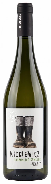 Wino białe wytrawne Mickiewicz Johanniter Koneser o pojemności 0,75 litra