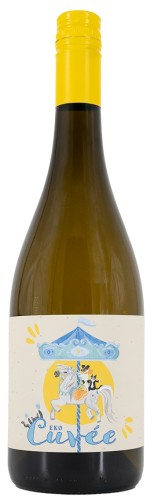 Wino białe wytrwane Folwark Pszczew Eko Cuvee Blanc 2023 o pojemności 0,75 litra