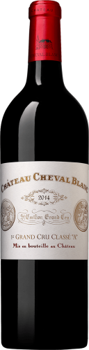 Wino czerwone wytrwane Château Cheval Blanc 2014, z Saint-Émilion Grand Cru Classé „A” o pojemności 0,75 litra