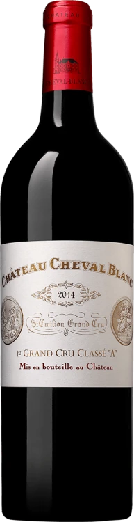 Wino czerwone wytrwane Château Cheval Blanc 2014, z Saint-Émilion Grand Cru Classé „A” o pojemności 0,75 litra