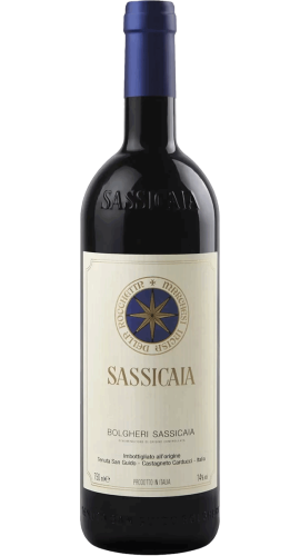 Wino czerwone wytrwane Tenuta San Guido Sassicaia 2022 o pojemności 0,75 litra