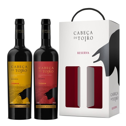 Wina czerwone wytrwane Cabeça de Toiro Cabernet Sauvignon + Touriga Nacional dwupak
