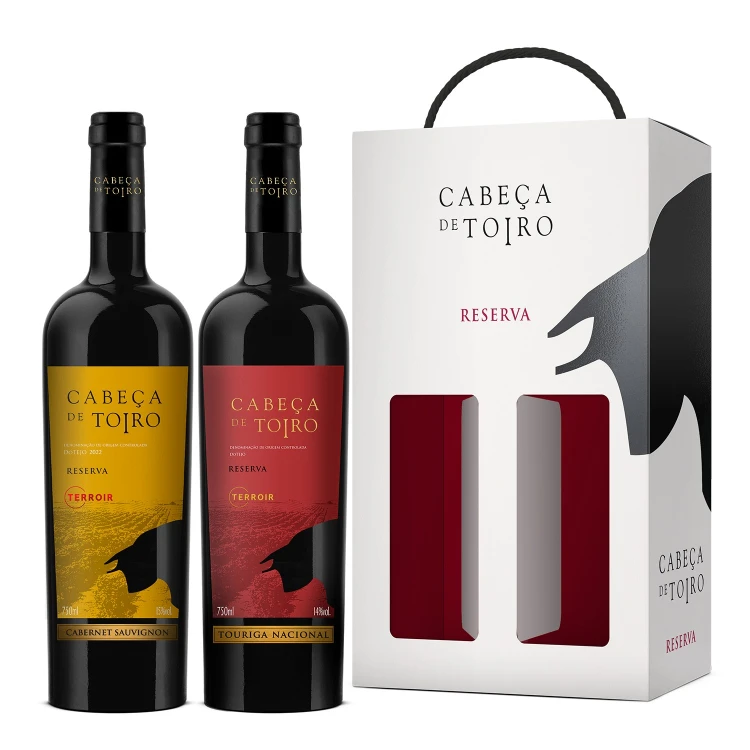 Wina czerwone wytrwane Cabeça de Toiro Cabernet Sauvignon + Touriga Nacional dwupak