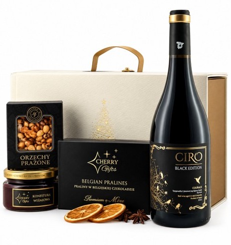 Świąteczny Zestaw Upominkowy z winem Ciro Black Edition 0,75 litra